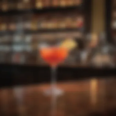 Cocktail Masterpieces at Bellagio Artfully crafted cocktails displayed on a polished bar top