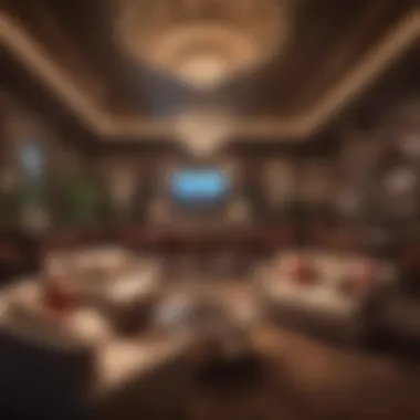 Luxury Lounge Experience Luxurious lounge seating with ambient lighting