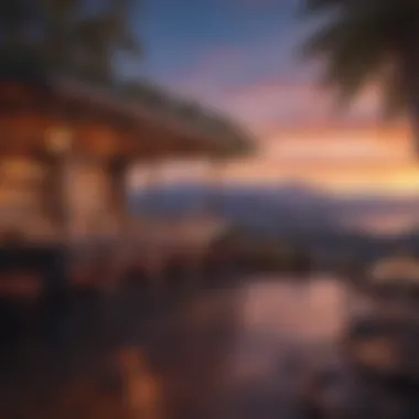 Outdoor Bar with Scenic Views A vibrant outdoor bar scene with stunning views