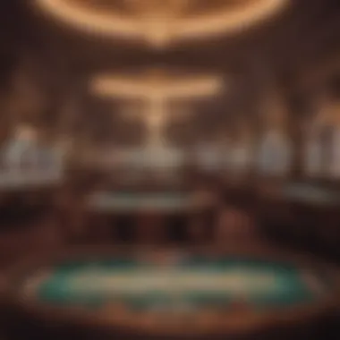 An elegant casino interior showcasing vibrant gaming tables and engaging atmosphere