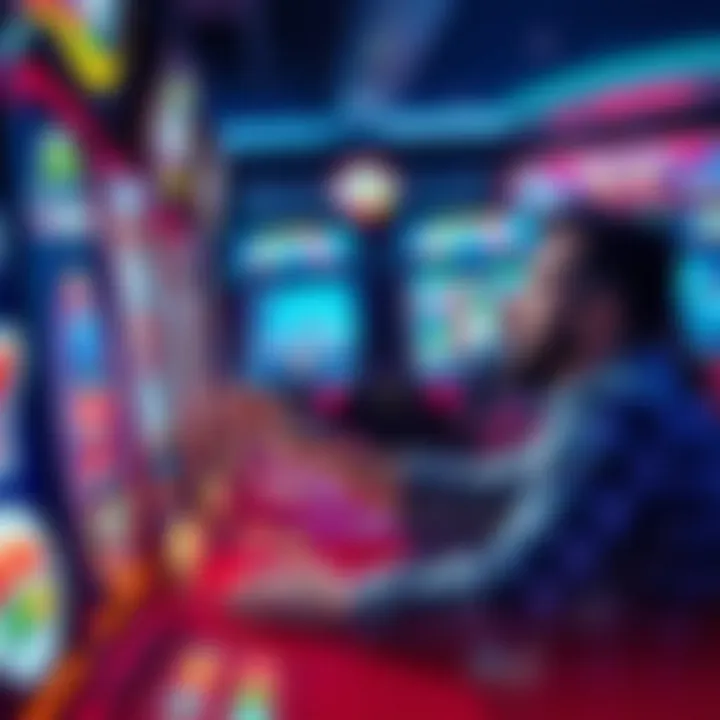 Illustration of a player engaging with the Disco Dolphin slot
