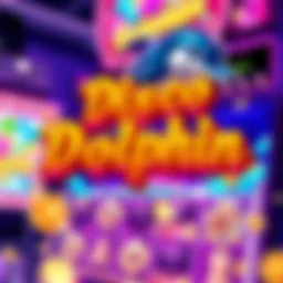 Vibrant graphic of Disco Dolphin slot game interface