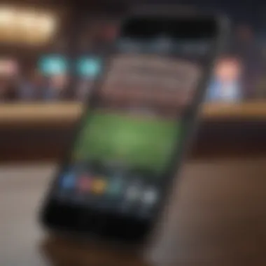 Smartphone Sportsbook Application Smartphone displaying a top-rated sportsbook application