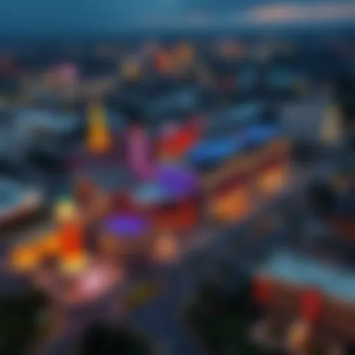 Aerial View of Bethlehem's Casino Landscape An aerial view of the Bethlehem casino landscape highlighting key establishments.