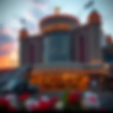 Prominent Casino Establishment in Bethlehem The exterior of a prominent casino in Bethlehem showcasing its architectural design.