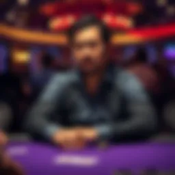 A confident poker player at the table