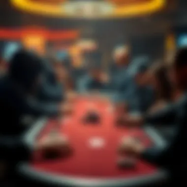 Online poker setup with players engaged
