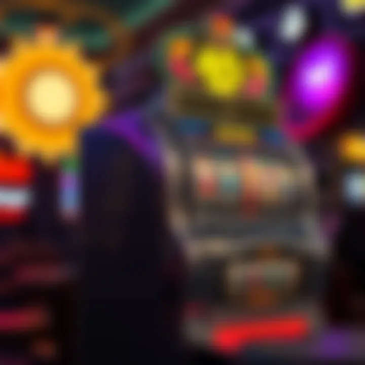 A vintage classic slot machine adorned with colorful symbols and lights.