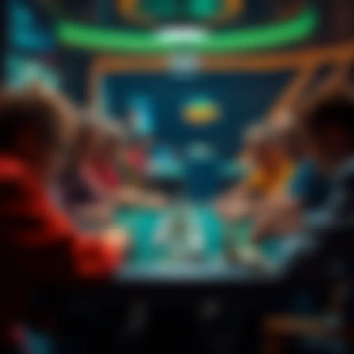 A group of players engaged in an intense dominoes match