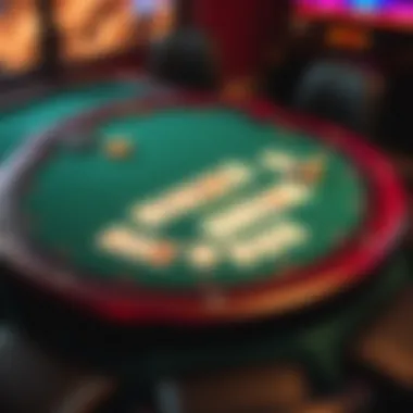 Detailed layout of a seven card stud poker table setup
