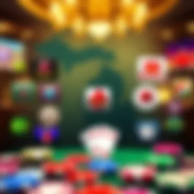 A collage of various poker application logos available in Michigan