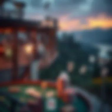 Michigan's Scenic Poker Gaming Landscape A scenic view of Michigan's landscape with poker elements subtly integrated