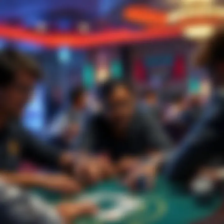 A group of players engaged in a competitive poker game