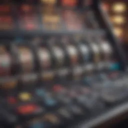 A close-up view of a slot machine testing interface showcasing various technical parameters.