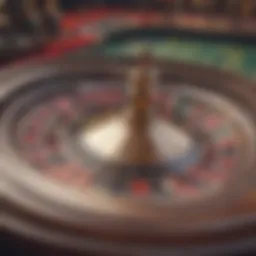 Elegant roulette wheel in a luxurious casino setting