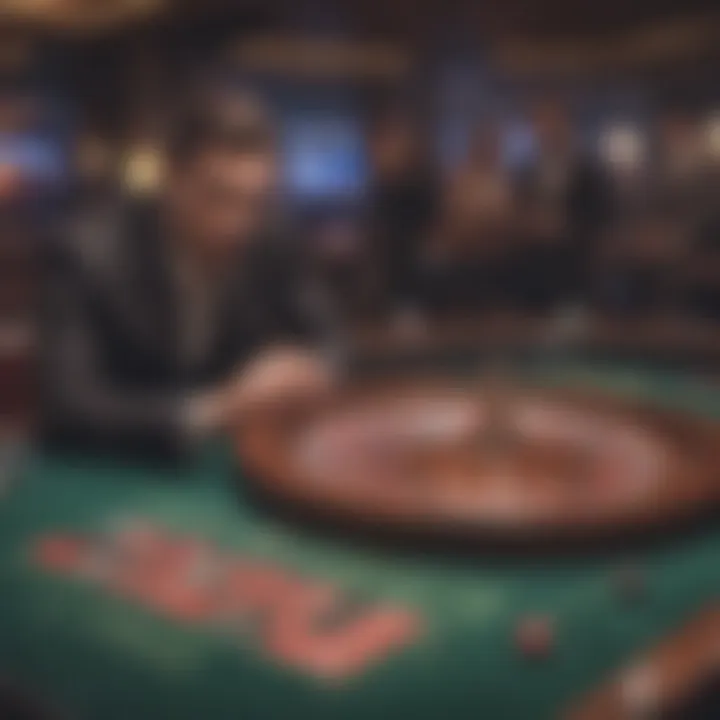 A strategic player analyzing a roulette table