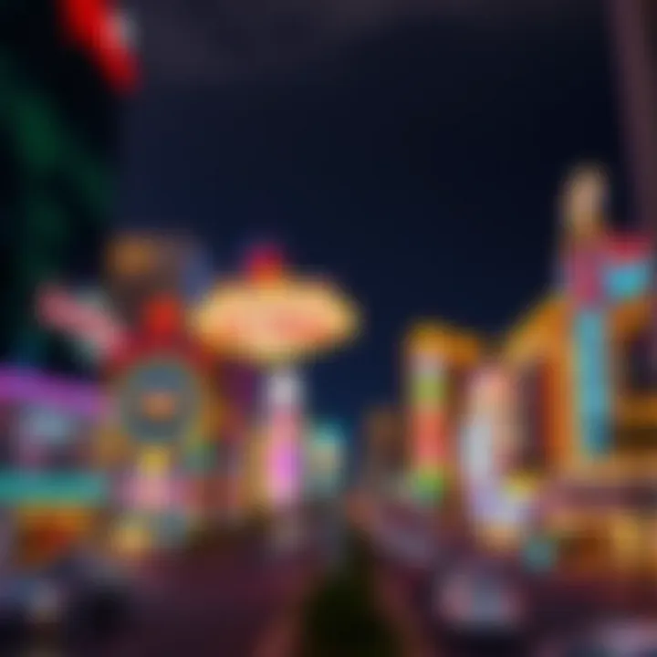 The iconic Las Vegas Strip at night showcasing famous casinos and bright neon lights