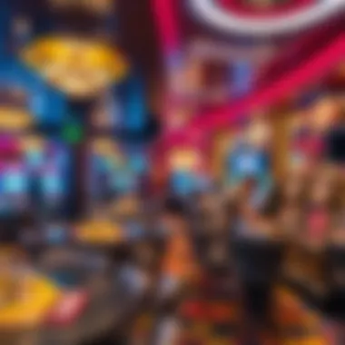 A luxurious casino lounge area where patrons enjoy drinks and entertainment in style