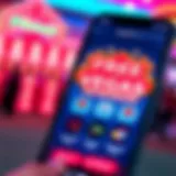 A close-up view of the Free Vegas Rewards App interface showcasing its features