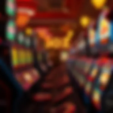 Historical depiction of a Las Vegas casino floor filled with slot machines