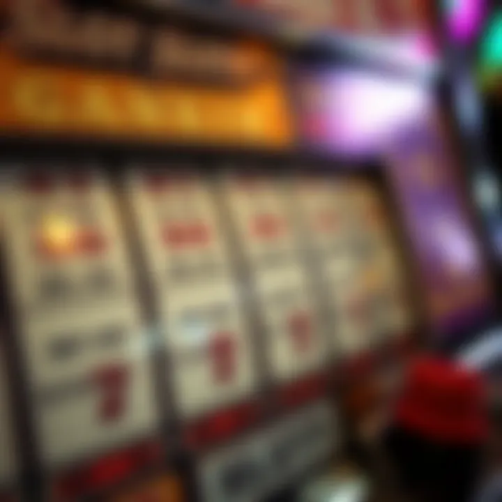 Close-up of old slot machine credits and payout system