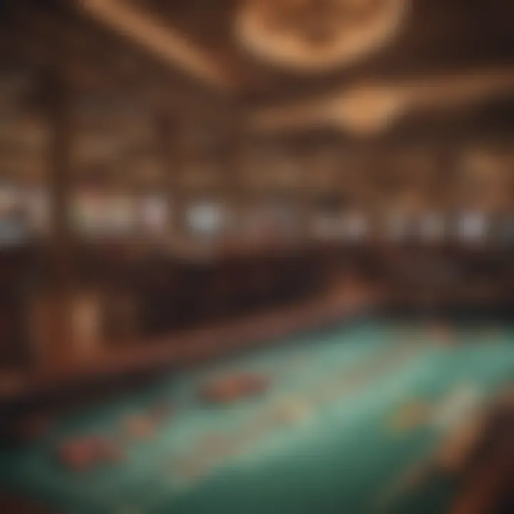 Interior view of the gaming floor filled with various gaming tables