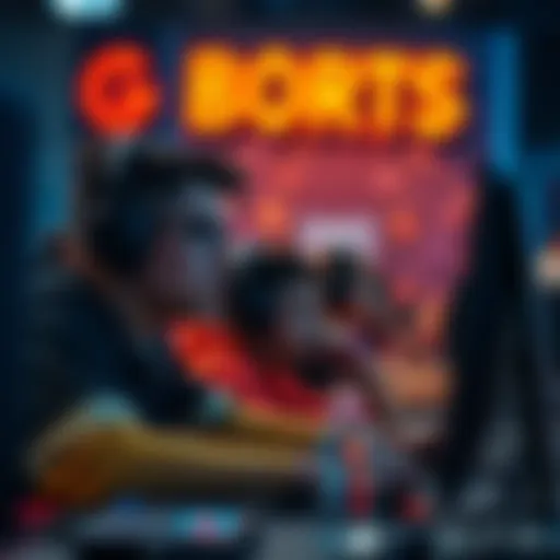 A vibrant esports tournament showcasing intense competition