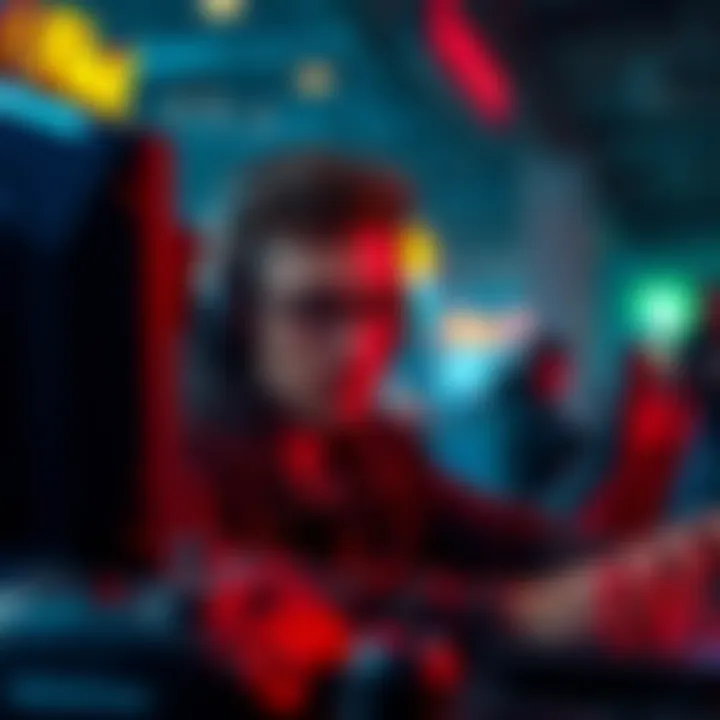An individual focused on a skill-based video game