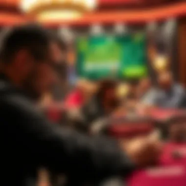 Player analyzing poker strategies