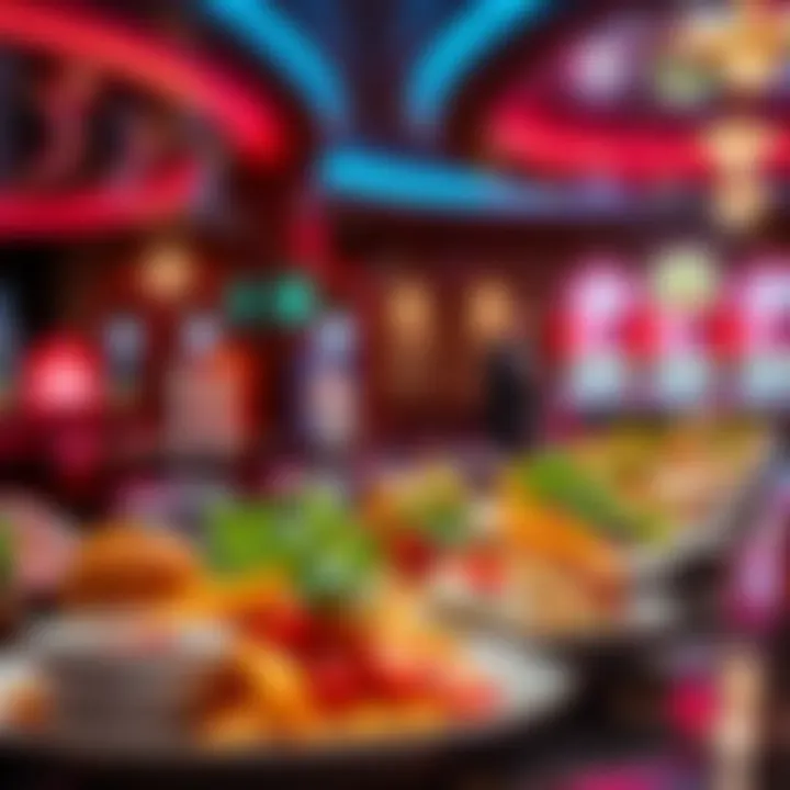 A colorful display of culinary delights served at a casino restaurant, highlighting dining options.