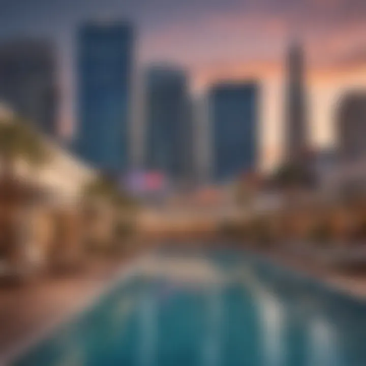 Outdoor pool with a breathtaking view of Las Vegas Strip