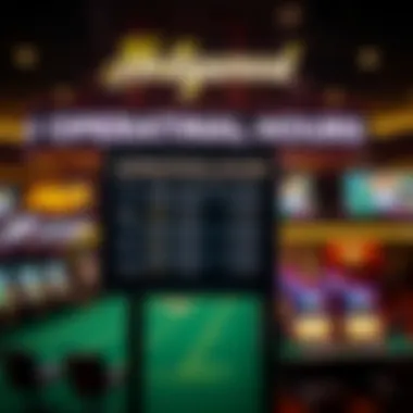 Operational Hours at Hollywood Casino Sportsbook Signage displaying the operational hours of the sportsbook