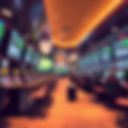Interior view of Hollywood Casino Sportsbook showcasing betting screens