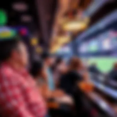 Experience the Atmosphere at Hollywood Casino Sportsbook Patrons enjoying their time at the sportsbook's lounge area