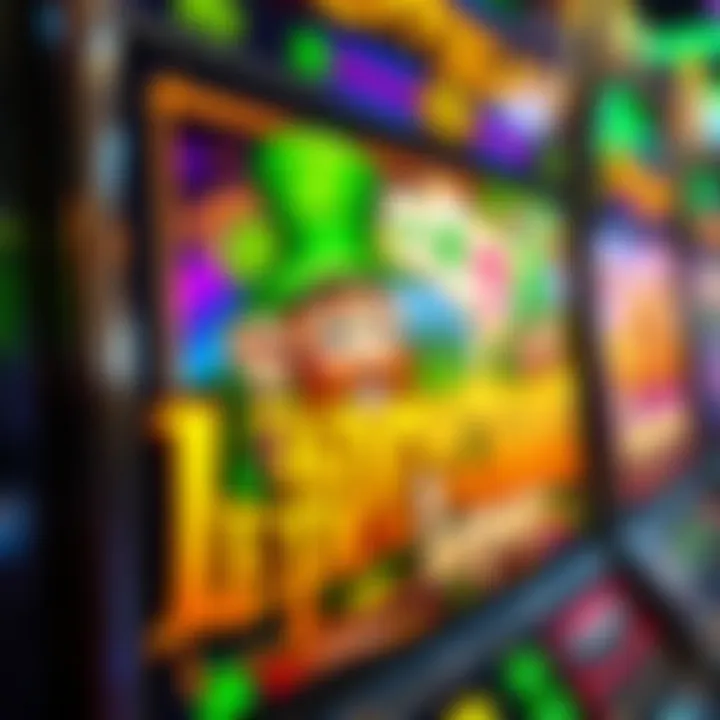 Detailed view of the slot machine's vibrant interface and symbols