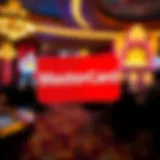 Mastercard logo with casino elements
