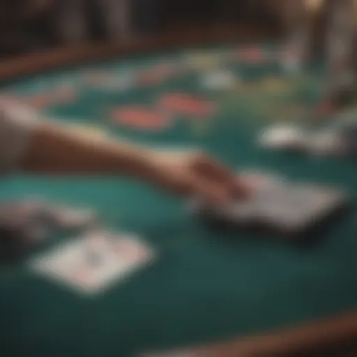 Strategic card arrangement at a blackjack table