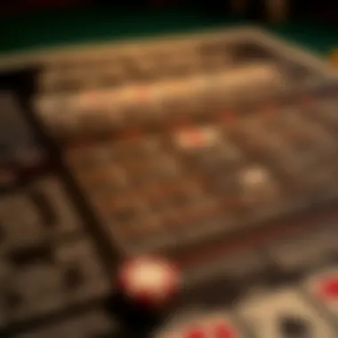 A close-up of a blackjack strategy chart