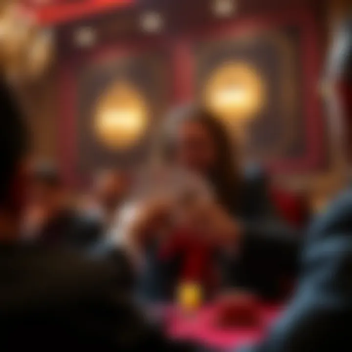 Magician captivating an audience with a card performance