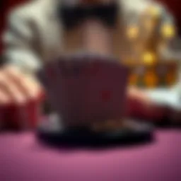 An elegant display of a magician's card deck