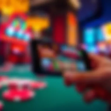 Mobile Gaming Experience Casino gaming interface on a smartphone