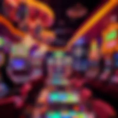 A vibrant casino floor filled with diverse gaming tables and machines