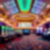 An impressive casino lobby showcasing modern design and technology