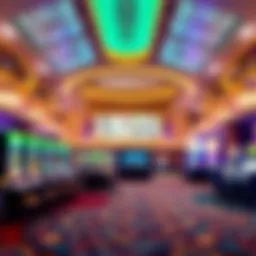 An impressive casino lobby showcasing modern design and technology