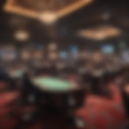 Interior of a bustling Bay Area poker room showcasing various tables and players engaged in games.