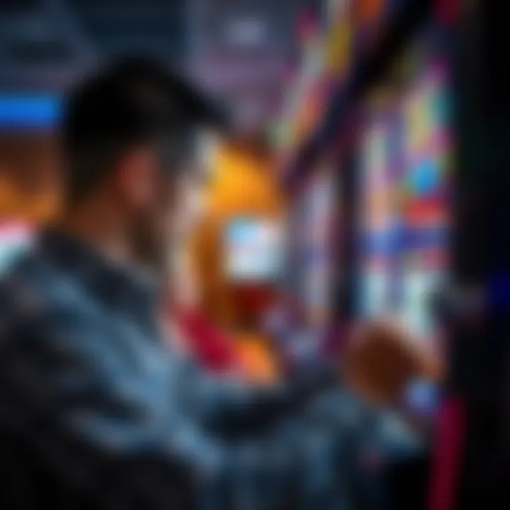 A player engaging with a modern video slot machine featuring advanced technology