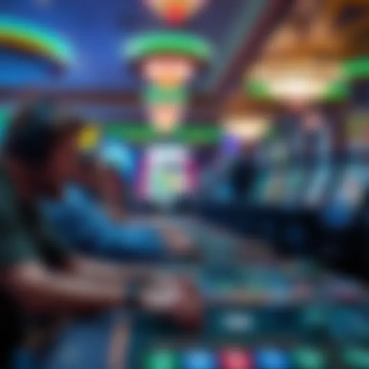 Players enjoying various games