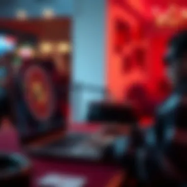 A user engaged in an interactive roulette game on a laptop