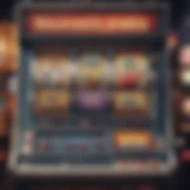 Diverse Slot Machine Themes A vibrant slot machine display showing various game themes and icons