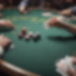 Strategic poker gameplay showcasing calculated moves